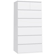 Homfa FMD-127 7 Drawer White Dresser, Modern Nightstand Storage Cabinet Chest of Drawers, White