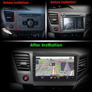 Ossuret Bluetooth Android 13 Car Stereo Head Unit, 9-Inch Touchscreen, 2GB RAM, 32GB Storage, Wi-Fi, RDS, GPS Navigation, Apple Carplay for Honda Civic 2012-2015