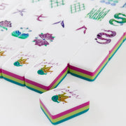 Hangyong 160 Pieces American Mahjong Tile Set, 1.2 in Large 4-Layer Acrylic Tiles with Marbleized Jade Green Back
