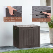 Gianna 31 Gallon Resin Deck Box Waterproof UV Resistant Outdoor Storage Box Brown Rectangle JBX