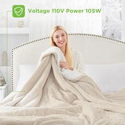 COWIN Flannel and Shu velveteen Heated Blanket with 10 Heating Levels, King Size