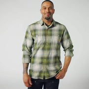 Carhartt Men's Rugged Flex Relaxed Fit Lightweight Long-Sleeve Plaid Shirt, Dark Bronzed Green, 2XL, 107014