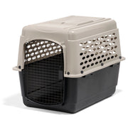 Petmate Vari Plastic Travel Dog Crate, Medium 32 in, Durable Airline-Friendly Carrier, Taupe and Black, 21948