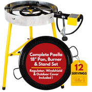 Paella Burner and Stand Set 12 Servings, 18 Inch Paella Pan