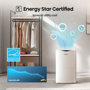 Hisense WHD5025P 50 Pint Dehumidifier, 4,500 Sq. Ft Coverage, Energy Star Certified, Easy Carry Handle, Low Noise Operation, White