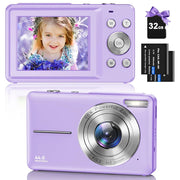Wednkoly WED-60388 Kid's FHD 1080P 44MP Vlogging Digital Camera (Purple)