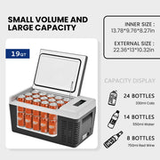 Simzlife Portable Car Refrigerator, 19QT 18L, Energy Efficient 3D Cooling, Frost Free, Magnetic Seal, Black, ZX-CFC-18-S