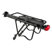 Ozark Trail Aluminum Adjustable Rear Bike Rack with Integrated Taillight, Supports 110 lbs, Fits Most Adult Bikes, Model 02178