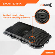 Dorman Transmission Oil Pan with Replaceable Filter, Drain Plug, Gasket, and Bolts for Select Ram 1500, Jeep Grand Cherokee, Dodge Durango (2013-2024)