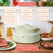 Beautiful 19534 10 in 1 Electric Multi-Cooker Sage Green Drew Barrymore Cannot Be Shipped to CA