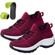 Comfort Wear Orthowear Shoes for Women, Red Walking Shoes w/Posture Correction, Size: 9.5