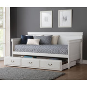 Acme Bailee Twin Trundle Bed with Storage Function, White, 76in x 41in x 11in, 39102