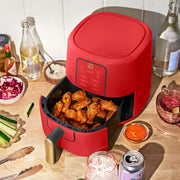Beautiful 29069 3 Qt Air Fryer with TurboCrisp Technology, EverGood Ceramic Nonstick Coating, Tomato Red by Drew Barrymore