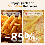 TINANA  YH-AF-13 10 QT Air Fryer Oven, 8 Preset Functions, LED Smart Touch Display, Oil-Less Cooking, Black