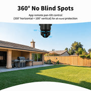 Liwan 4G LTE Cellular Solar Outdoor Security Camera, 4MP Color Night Vision, 360 Panoramic PTZ, PIR Motion Detection, Two-Way Talk, IP65 Weatherproof, Rechargeable Battery, cb174s