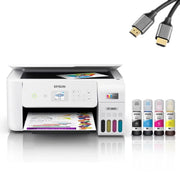 Epson EcoTank ET-2803 Wireless All-in-One Color Inkjet Printer, 5760 x 1440 dpi, 10 ppm, Auto Two-Sided Printing, Color Scanner, White