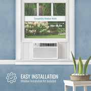 Keystone KSTHW18B 18800/18,400 BTU 1000 Sq. Ft. Window/Wall Air Conditioner with Supplemental Heat Capability - White