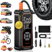 Ophanie Cordless Tire Inflator Portable Air Compressor 160PSI 6000mAh Battery LED Light Digital Pressure Gauge for Car Tires Bike Motorcycle TIC3V417