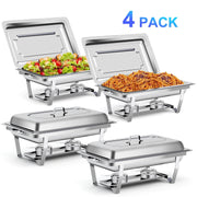 Bluebow 4 Pack Chafing Dishes for Buffet Set, Stainless Steel