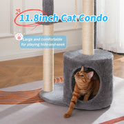 Vibrant Life Cat Tree, 47 in Multi-Level Tower with 3 Sisal-Wrapped Scratching Posts, 5 Soft Platforms, Plush-Lined Condo, Gray
