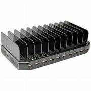 Tripp Lite 10-Port USB Charging Station with Adjustable Storage, 12V 8A 96W Output, Schuko Power Cord, Black, U280-010-ST-CEE