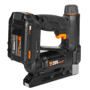 WEN 20V Max Cordless 2-in-1 18-Gauge Brad Nailer and T50 Crown Stapler with 2.0Ah Battery and Charger, 20539