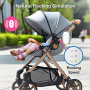 VTech V-Hush Rocker Sound and Motion Stroller Soother with Amber Night Light, Rechargeable Battery, IPX-2 Waterproof, White