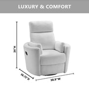 Soho Baby 81624424 Nottingham Manual Upholstered Glider Recliner Rocking Chair, Plush White