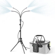 AiYchen Standing Misters for Outside Patio, 4Gal Portable Bucket, 10000mAh Rechargeable Pump, 4FT Adjustable Height, 360 Rust-Proof Brass Nozzles, Black