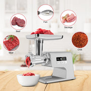 LINKChef MG-3840D-US Meat Grinder 2500W Electric Food Grinder Sausage Stuffer with 3 Size Plates and Kubbe Kits