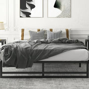 Amolife King Metal Platform Bed Frame Under Bed Storage