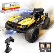 DEERC 9201E 1:10 Large Remote Control Truck with Lights, Fast Short Course RC Car, 48 km/h Off-Road Monster Crawler