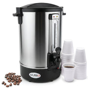 Alpha Living Electric Coffee Urn, 100 Cups Capacity, Stainless Steel Percolator Coffee Pot, Leak-Proof Tap, CU-1600