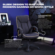Lucent PC Chair with Fabric Upholstery, Adjustable Height, and Ergonomic Design in Dark Gray