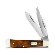 Buck Knives 382 Trapper C Folding Pocket Knife, Dual 2.63 in Clip and Spey Blades, Brown Handle, 3.5 in Closed Length