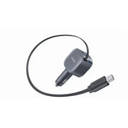 Anker Nano 75W Retractable USB-C Car Charger, 45W Built-In Cable, 30W USB-C Port, Gray