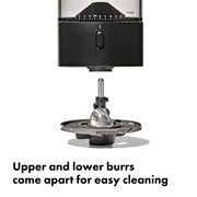 OXO Brew Compact Conical Burr Coffee Grinder, Stainless Steel Burrs, Black, 50 Gram Capacity, 8720800