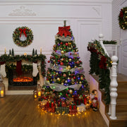 Holiday Time 7' Valley Pre-Lit Green Artificial Christmas Tree with Color-Changing LED Lights