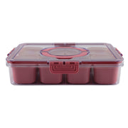 Cook With Color 8-Compartment Snackle Box Food Storage Container with Lids and Handle, Dishwasher Safe, Purple