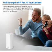 Linksys Velop AC2200 Tri-Band Mesh WiFi System, Intelligent Wireless Router, White, 1-Pack, WHW0301