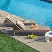 Homall PCL0186 2 Pieces Patio Lounge Chair Outdoor Adjustable Chaise Lounge Chair, Loght Brown