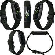 Fitbit Inspire 3 Health & Fitness Activity Tracker with Heart Rate, Sleep Tracking, Stress Management, Black, Small & Large Bands, Charging Cable, Wall Adapter, Screen Protectors