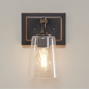 ELONG INTERNATIONAL USA INC. BHS036179061073 Modern Bronze Metal Wall Sconce Vanity Light with Glass Shades