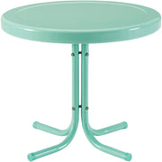 Crosley Griffith Outdoor Metal Side Table - Aqua Gloss