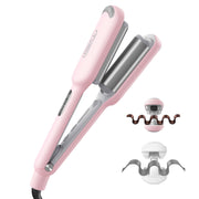TYMO ROVY Compact 1 Inch Ceramic Curling Iron, Ionic Beach Wave Hair Waver, Fast Heating Pink HC507PM