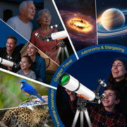 LAKWAR Astronomical Refracting Telescope, 70mm Aperture, 500mm Focal Length, 20-150X Magnification, Adjustable Tripod, Carry Bag, Tele-70500