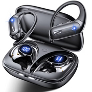 VEAT00L Hybrid Active Noise Cancelling Wireless Ear Buds, 75Hrs Bluetooth 5.3 Headphones IP7 Waterproof for Sport, Running Wireless Earphones with ENC, Deep Bass Over Ear bud with Earhooks for Android, iOS