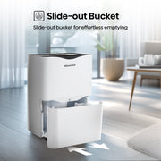 Hisense 35 Pint Dehumidifier, Energy Star Certified, 3,000 Sq. Ft Coverage, Easy Carry Handle, Low Noise Operation, Hassle-Free Water Removal, White, WHD3525