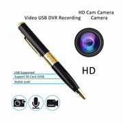 The Perfect Part Pen Camera Cam Mini Hidden Pocket Audio Video Recorder, Black/Gold