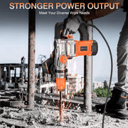 Protmex Rotary Hammer Drill, 1-1/4 Inch SDS-Plus, 13 Amp Motor, Safety Clutch, 3 Function Modes, Yellow
